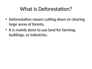 Deforestation and it's effect presentation | PPTX