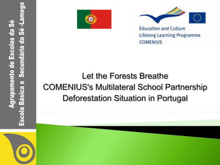 Let the Forests Breathe
COMENIUS's Multilateral School Partnership
   Deforestation Situation in Portugal
 
