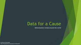 Data for a Cause
Deforestation trends around the world
By Dorsan Demaeght
Data Visualization Consultant @ Ordina BE
 