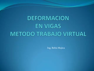 DEFORMACIONEN VIGASMETODO TRABAJO VIRTUAL Ing. Beltis Mujica       