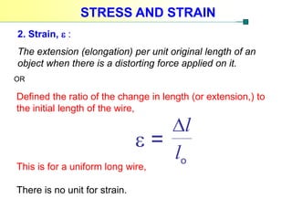 Deformation of solid Physics Matriculation | PDF