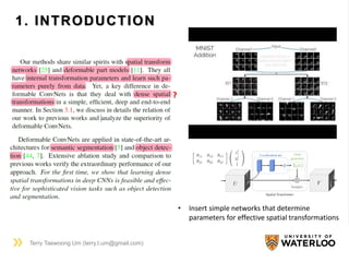 1. INTRODUCTION
Terry Taewoong Um (terry.t.um@gmail.com)
?
• Insert simple networks that determine
parameters for effective spatial transformations
 