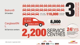 Belron®
34 landen
Carglass®N
L
56 Service centers
VNG Utrecht, 5 september 2019
 