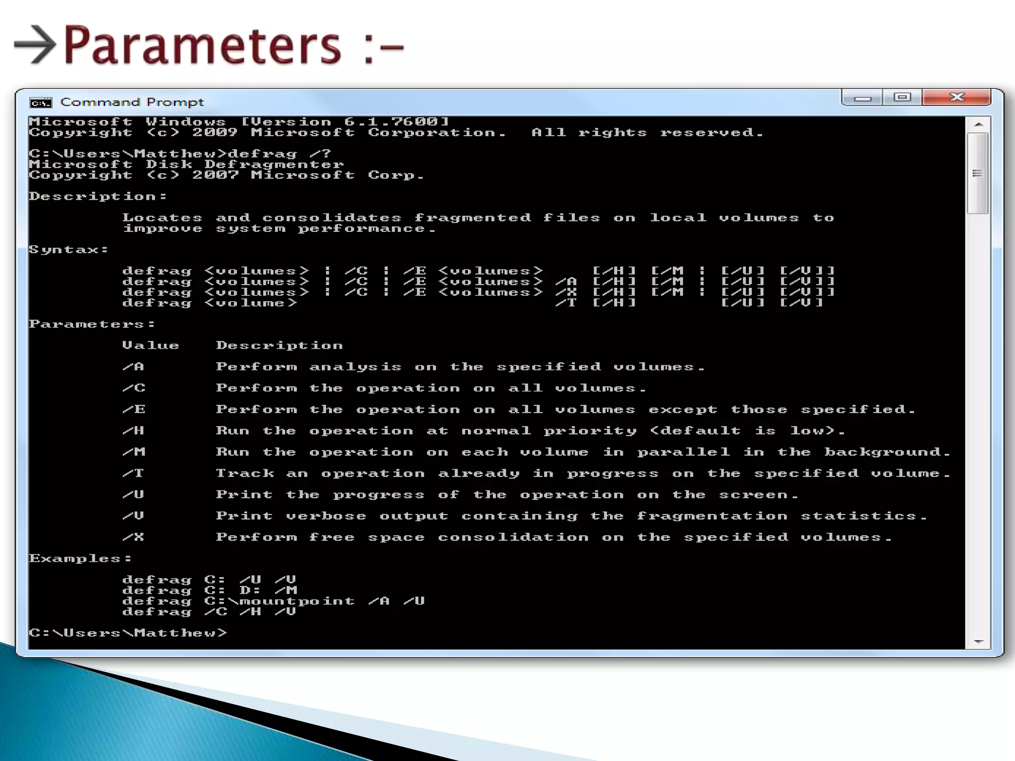 Defragmentation