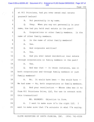 Case 0:09-cv-62035-JIC Document 47-1 Entered on FLSD Docket 09/03/2010 Page 107 of
134
 