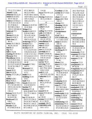 Case 0:09-cv-62035-JIC Document 47-1 Entered on FLSD Docket 09/03/2010 Page 122 of
134
 