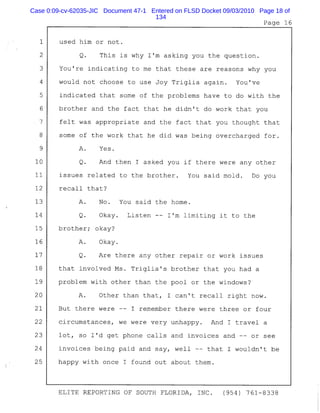 Case 0:09-cv-62035-JIC Document 47-1 Entered on FLSD Docket 09/03/2010 Page 18 of
134
 