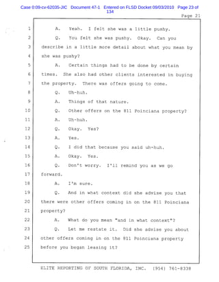 Case 0:09-cv-62035-JIC Document 47-1 Entered on FLSD Docket 09/03/2010 Page 23 of
134
 