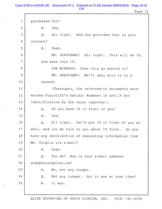 Case 0:09-cv-62035-JIC Document 47-1 Entered on FLSD Docket 09/03/2010 Page 33 of
134
 