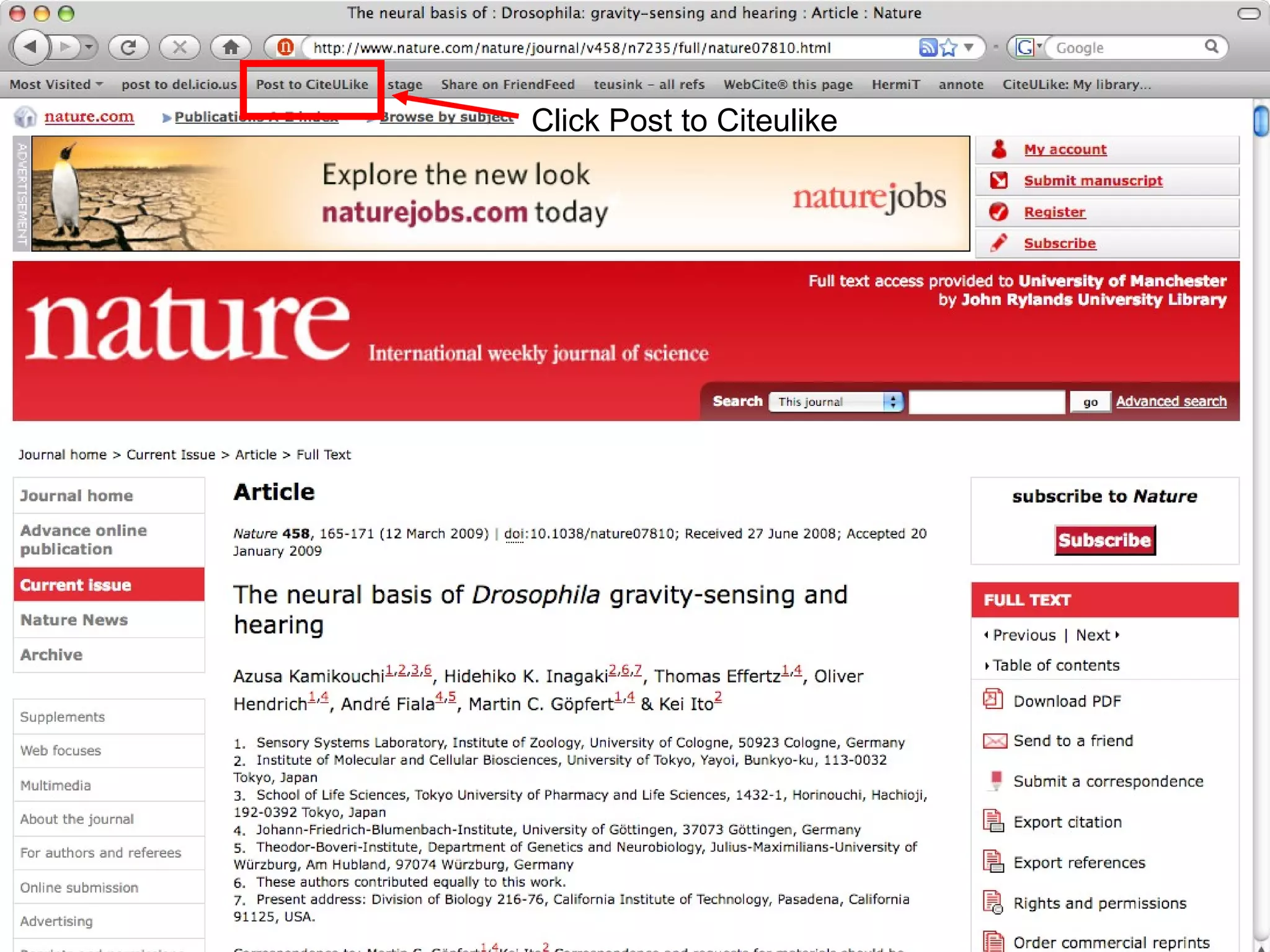 Click Post to Citeulike 