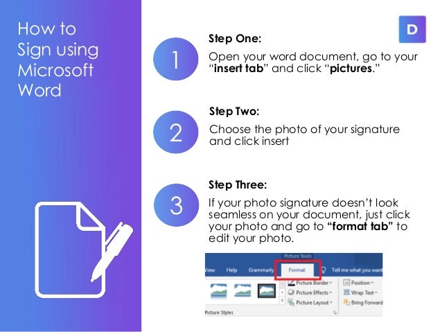 how to setup free electronic signature in word