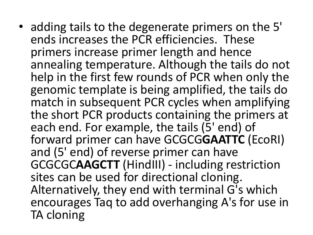 Degenerate primers