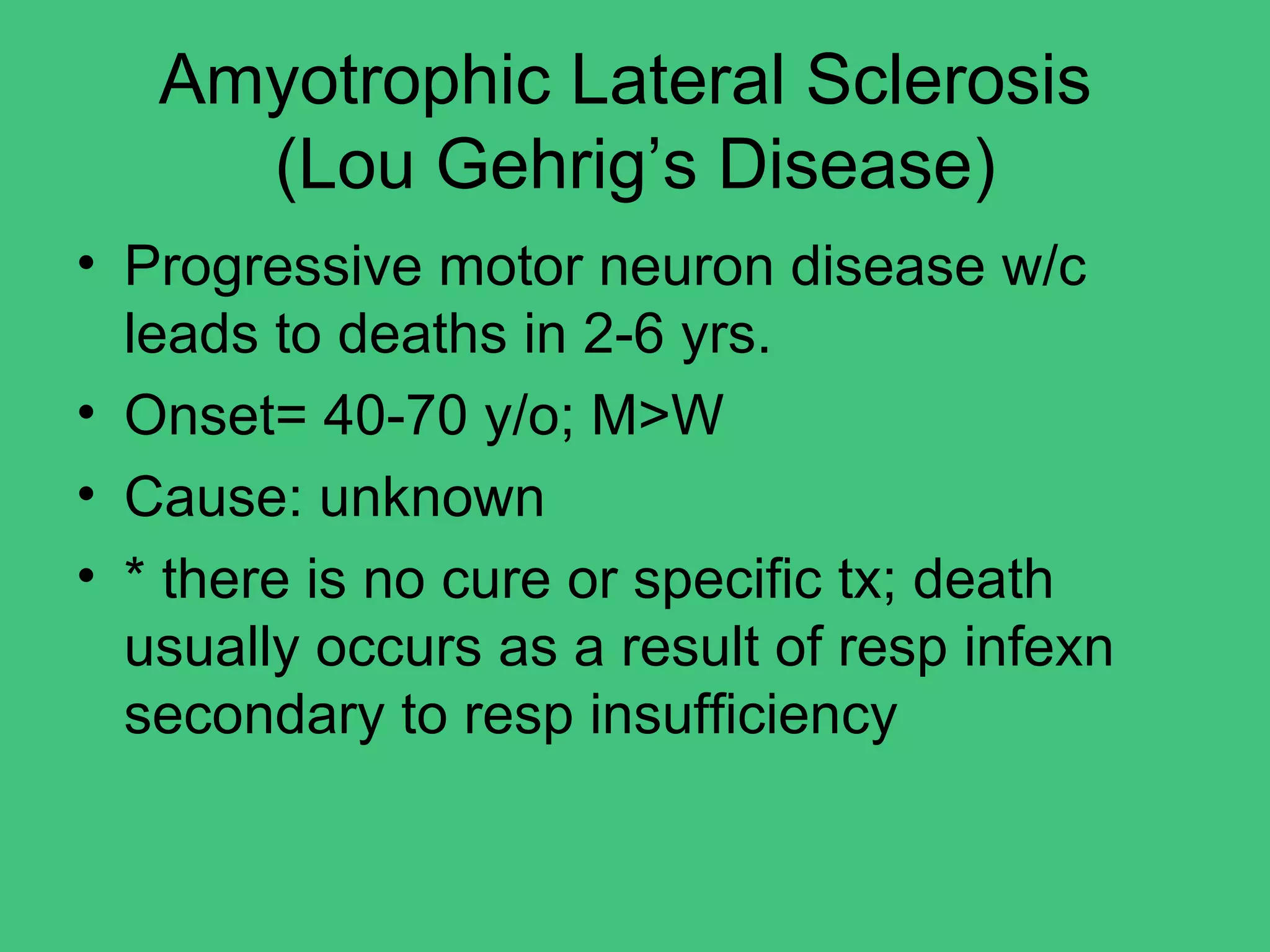 Degenerative disorders