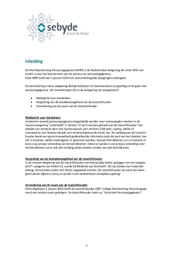De gevolgen van de nieuwe privacywetgeving en meldplicht voor datalek…