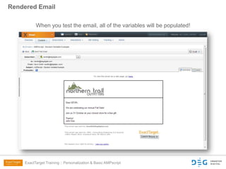 ExactTarget Training: Personalization & AMPscript | PPTX
