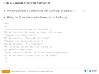 ExactTarget Training: Personalization & AMPscript | PPTX