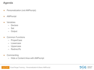 ExactTarget Training: Personalization & AMPscript | PPTX