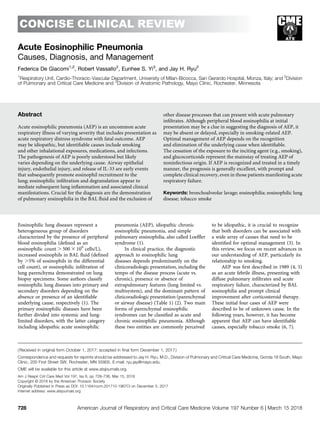 Comprehensive Clinical Review of Acute Eosinophilic Pneumonia: Causes ...