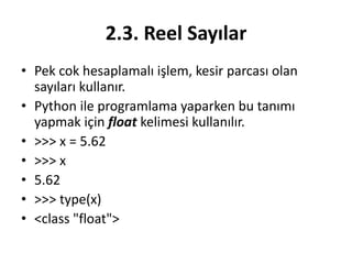 Python programlama dilinde değişken ve değişken tanımlama kuralları ...
