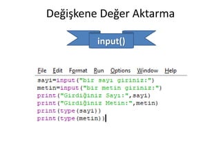 Python programlama dilinde değişken ve değişken tanımlama kuralları ...