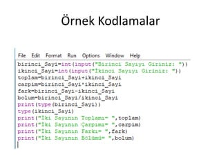 Python programlama dilinde değişken ve değişken tanımlama kuralları ...