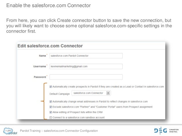 g-connector tutorial for salesforce presents Pardotâs Connector DEG an salesforce.com for tutorial