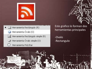 Este grafico lo forman dos
herramientas principales
-Ovalo
-Rectangulo
 