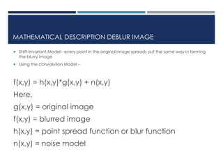 Image Degradation & Resoration | PPTX