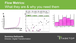 ddegrandis.com @dominicad
Flow Metrics:
What they are & why you need them
Dominica DeGrandis
Director, Digital Transformation
 