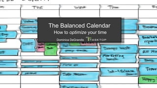 The Balanced Calendar
How to optimize your time
Dominica DeGrandis
 
