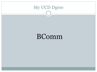 My UCD Dgree
BComm
 