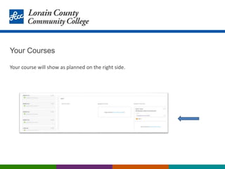 Your Courses
Your course will show as planned on the right side.
 