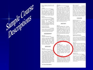 Sample Course Descriptions 