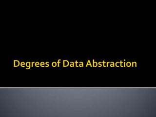 Degrees of data abstraction | PPT