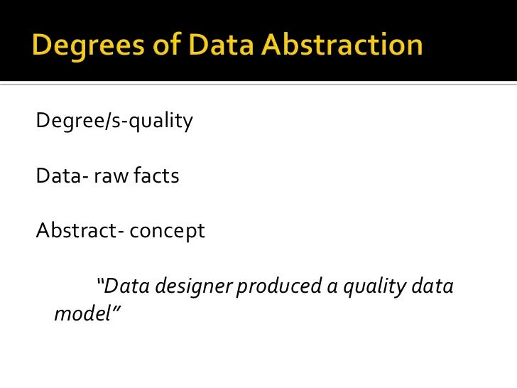 Degrees of data abstraction copy
