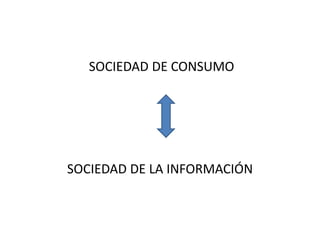 SOCIEDAD DE CONSUMO
SOCIEDAD DE LA INFORMACIÓN
 