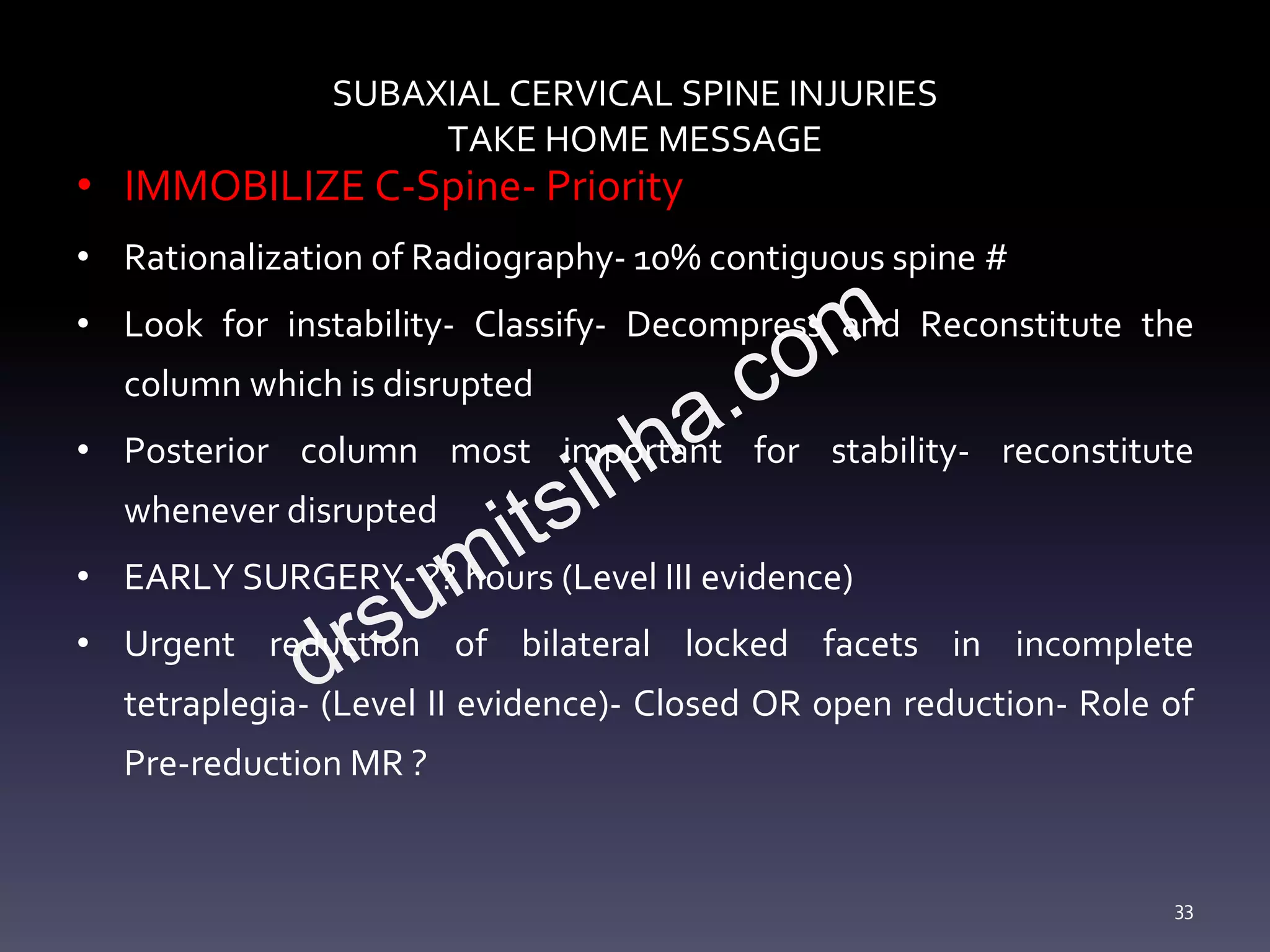 Subaxial Cervical Spine Injuries | PPTX