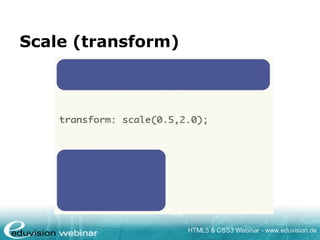 HTML5 & CSS3 Webinar - www.eduvision.de
Scale (transform)
 