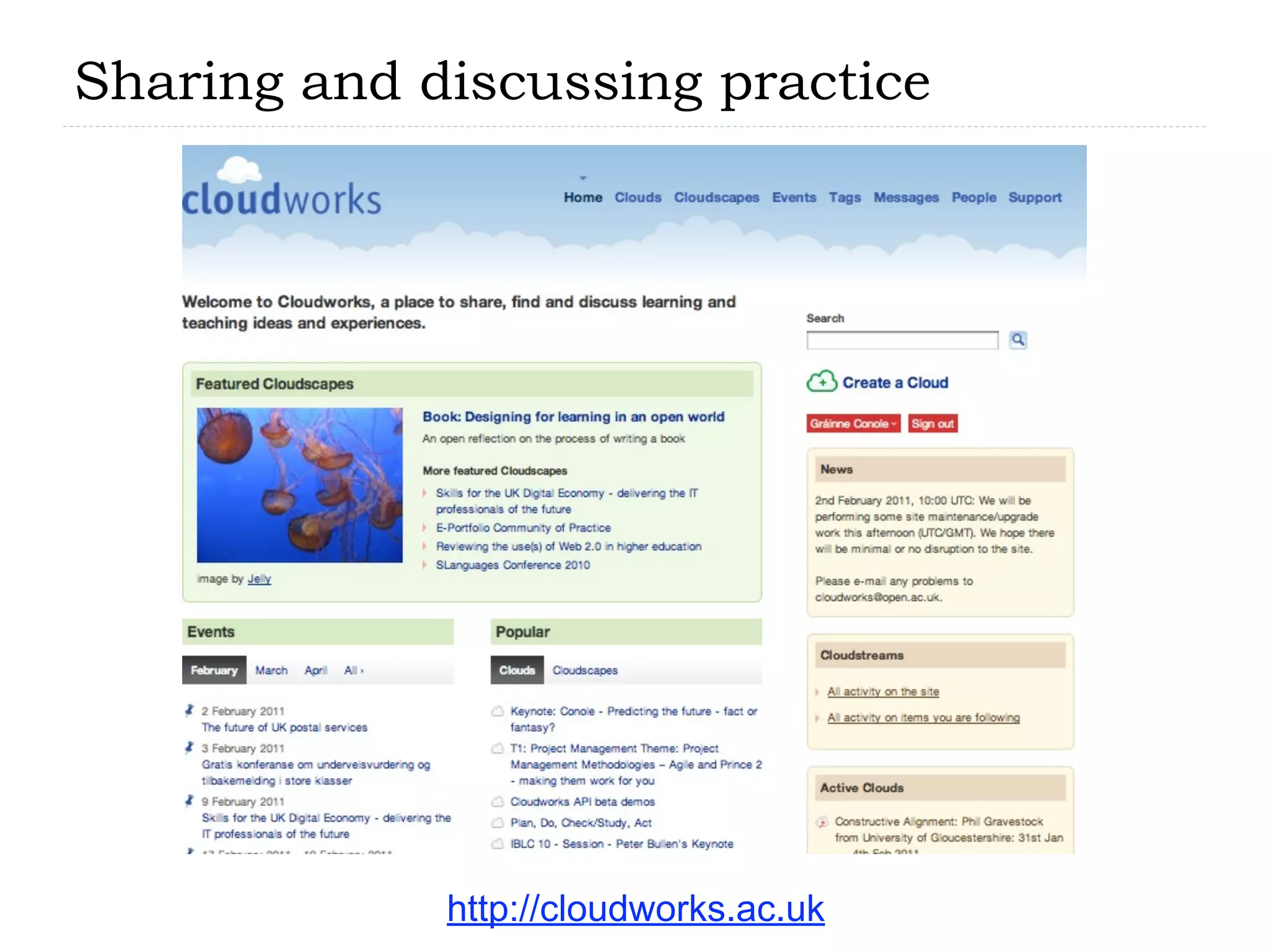Sharing and discussing practice




             http://cloudworks.ac.uk
 