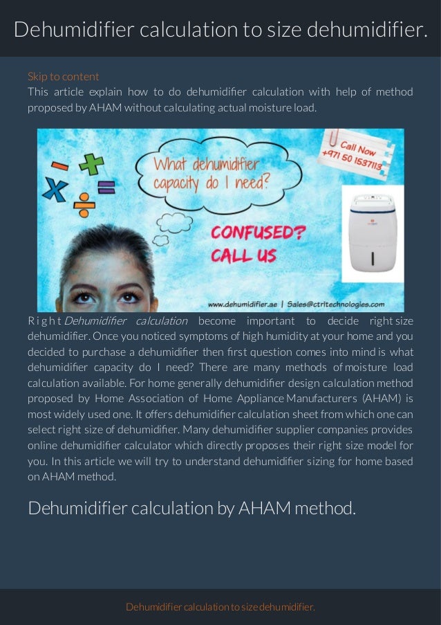 dehumidifier calculation or dehumidifier sizing for home what size dehumidifier do i need