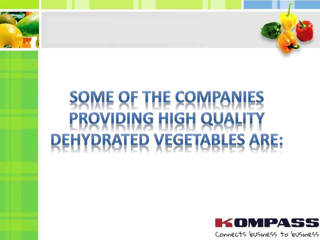 Process of Dehydrated vegetables