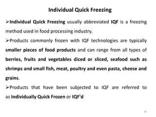 Dehydro freezing, freeze drying, IQF | PDF