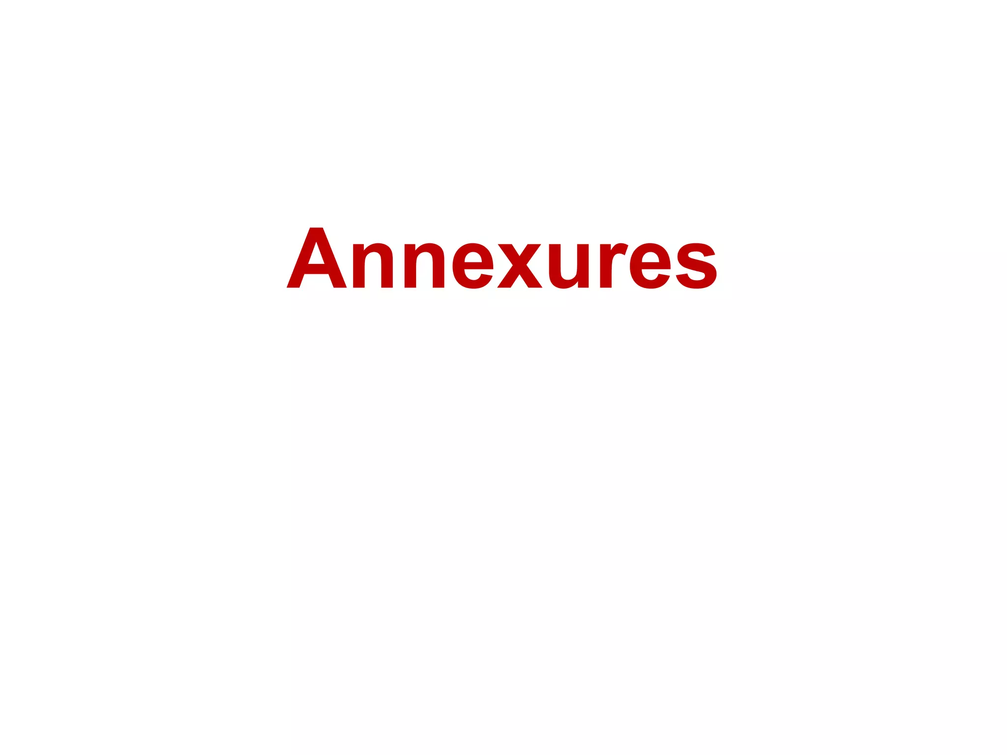 Annexures
 