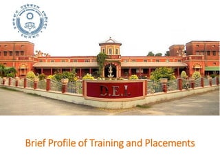 Brief Profile of Training and Placements
 