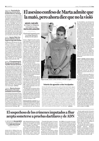18 GIZARTEA Jueves, 10 de septiembre de 2009 Deia
SEVILLA. Miguel Carcaño, el prin-
cipal imputado y asesino confeso de
Ma...