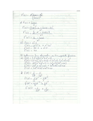 Deibel ejercicios de derivada