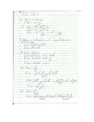 Deibel ejercicios de derivada