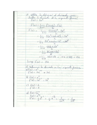 Deibel ejercicios de derivada