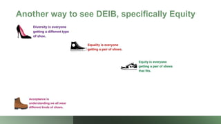 Another way to see DEIB, specifically Equity
 