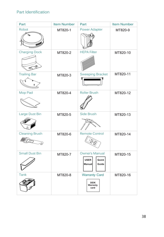 Deik robot vacuum cleaner mt820uk version 20171109